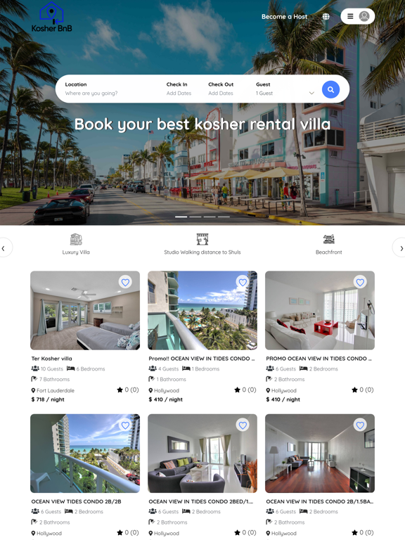 TheKosherBnb iPad screenshot 2 - Business app