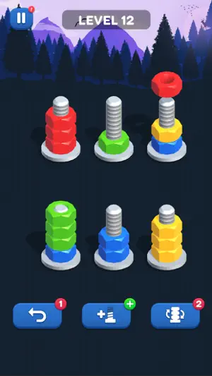Nuts & Bolts, Color Screw Sort screenshot 2