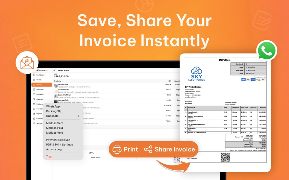 #4. InvoiceAir: Invoice Generator (macOS) Podle: Moon Technolabs Pvt Ltd