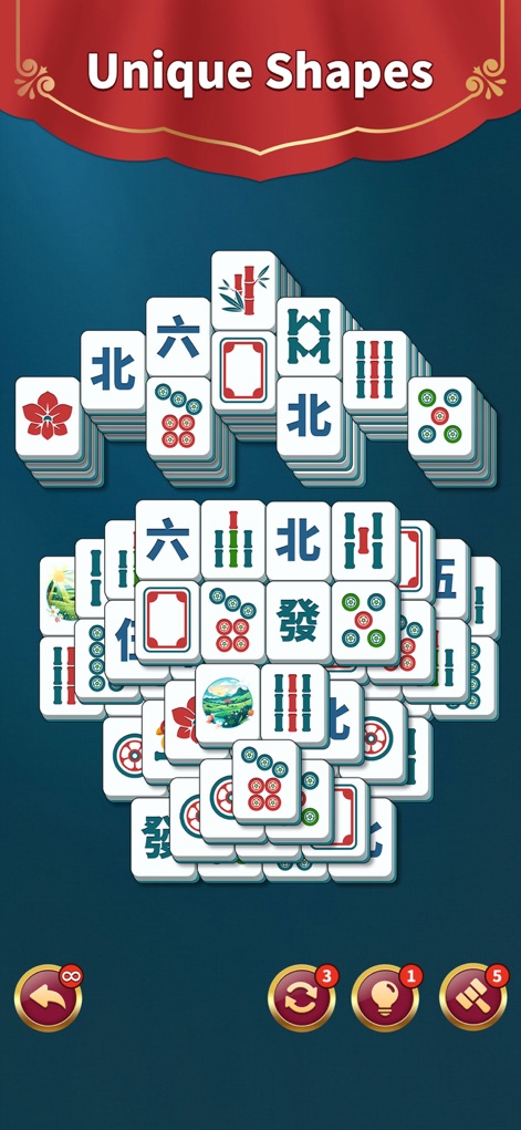 Mahjong Solitaire: Match Game - Discover the wide array of board configurations, including multi-layered stacks and intricate patterns, ensuring continuous variety and mental stimulation.