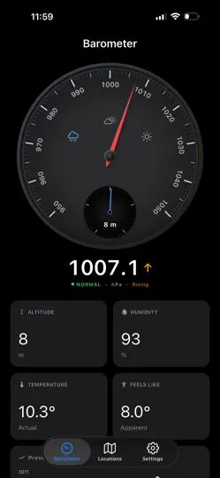 Captura de pantalla de Barometer & Altimeter Pro en iPhone 2