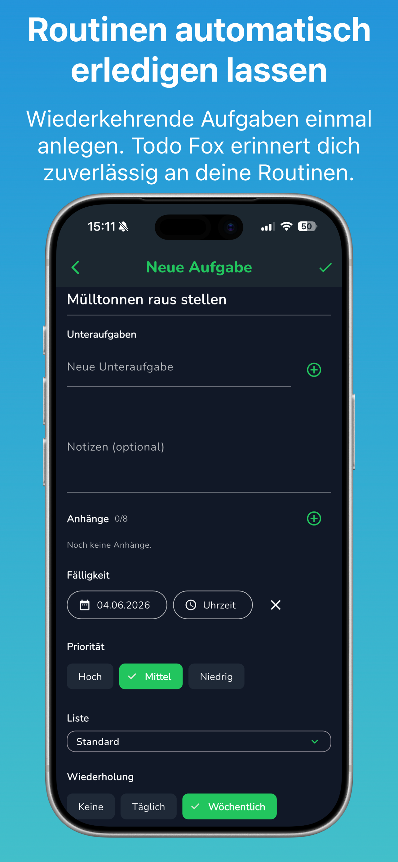 Todo Fox – Aufgabenliste screenshot 3