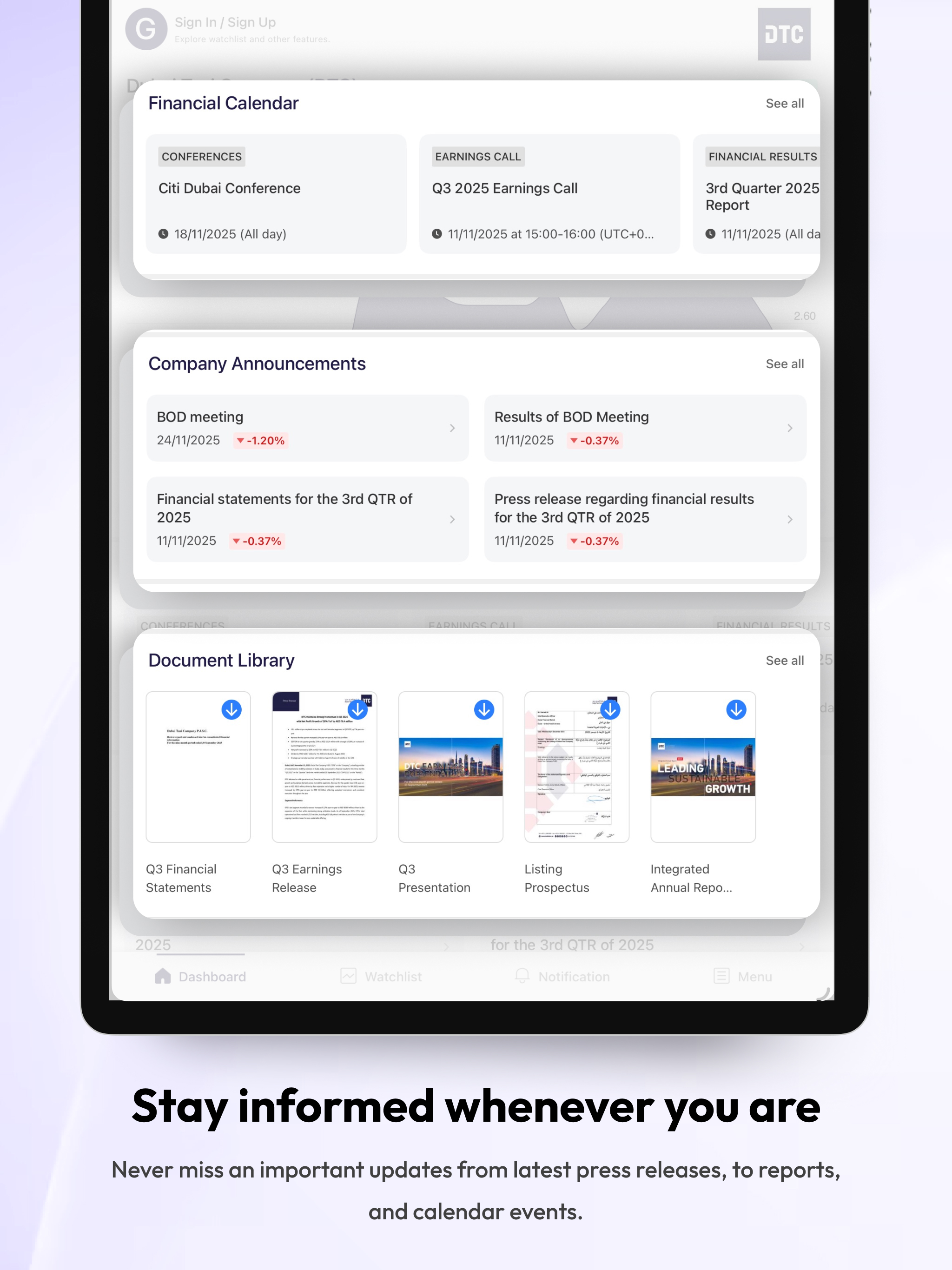 DTC Investor Relations screenshot 10