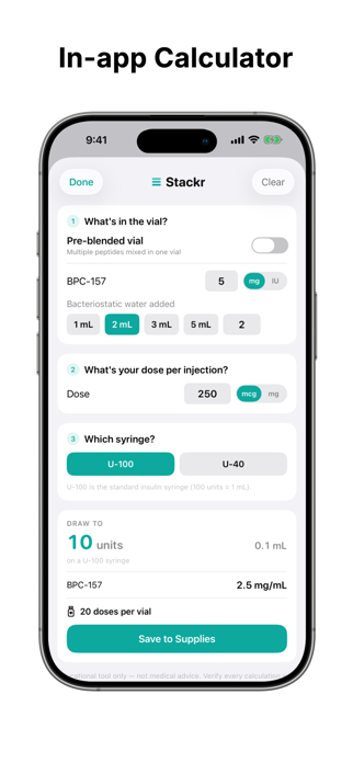 Peptide Tracker - Stackr Screenshot 4 of 8