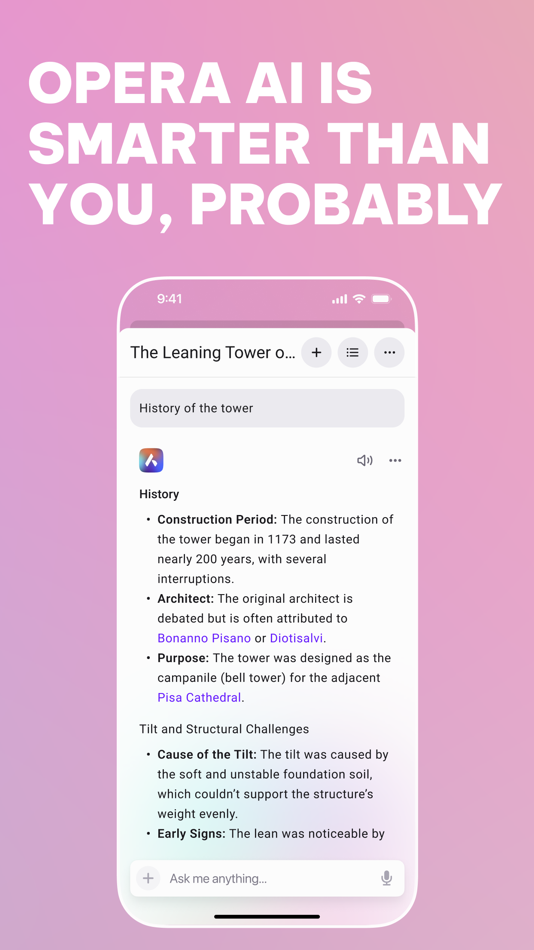 #7. Opera: AI browser with VPN (iOS) โดย: Opera Norway AS