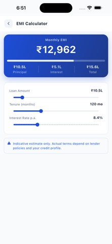 Quick Loan - Credit Cash Calc iPhone screenshot