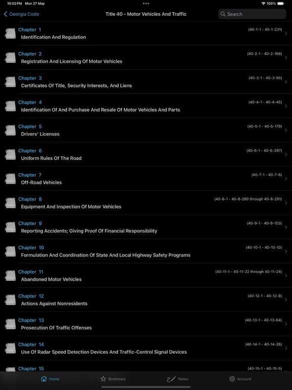 Georgia Laws, GA Code & Titles iPad screenshot 7 - Reference app