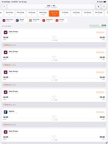 Fly4all حجوزات السفر من iPad screenshot
