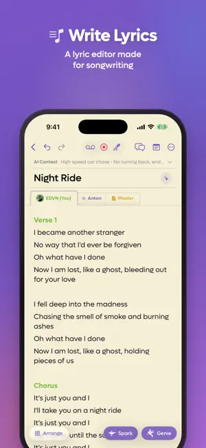 Lyric Genie: Songwriting App screenshot 2