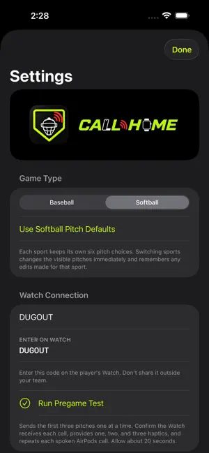 Call Home: Pitch Calling screenshot 2