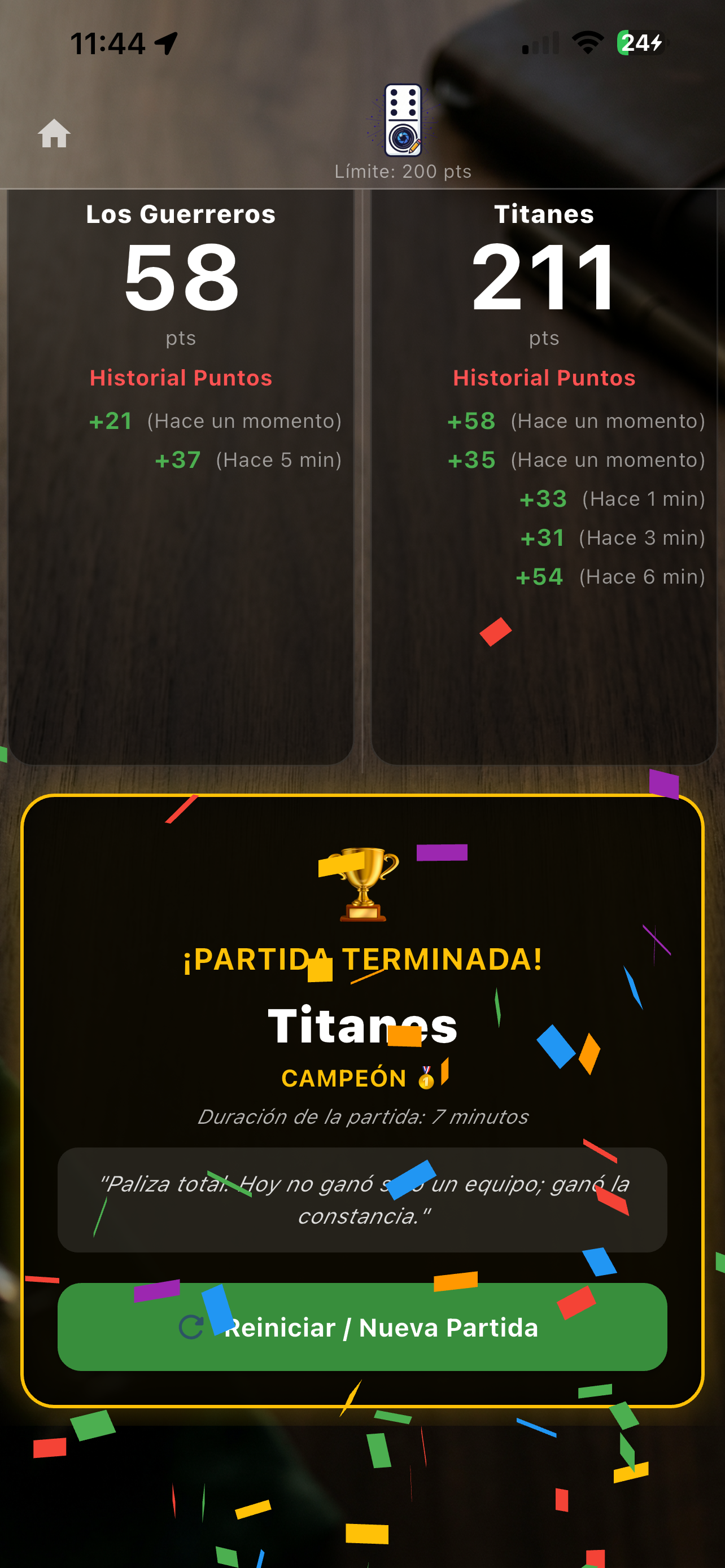 Domino Puntos Cam