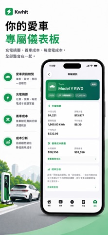Kwhit - 電動車充電紀錄 screenshot