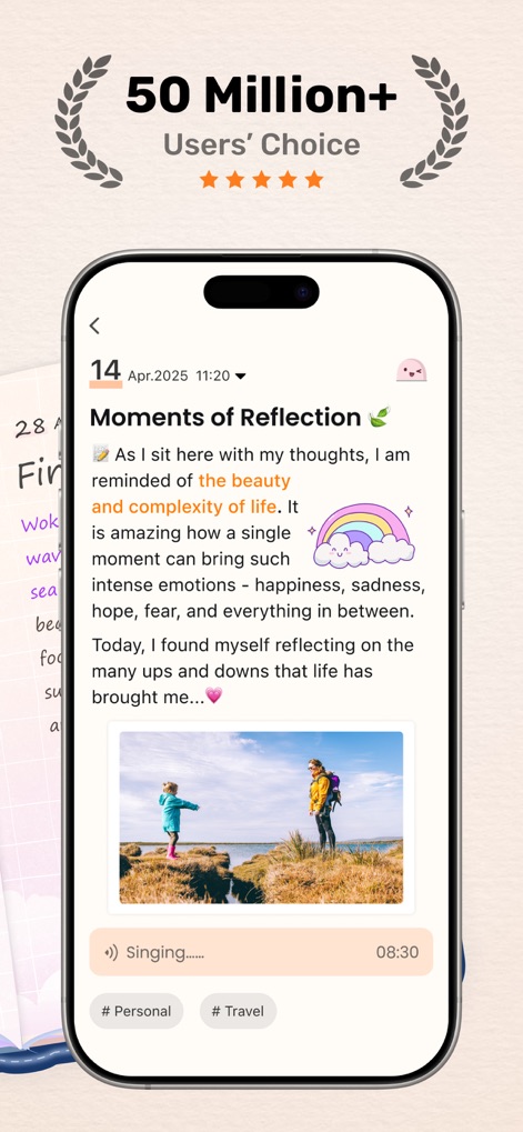 My Diary - Journal with Lock - Explore how the app empowers users to craft rich journal entries, integrating evocative photography and detailed textual reflections for a complete narrative.