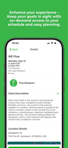 WE Yoga Sandpoint screenshot