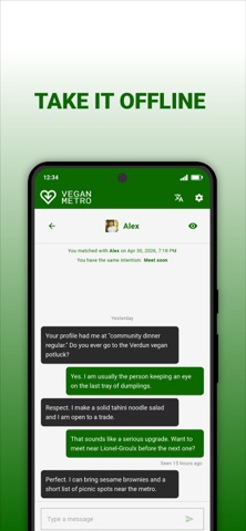Vegan Metro: Dating & Friends iPhone screenshot