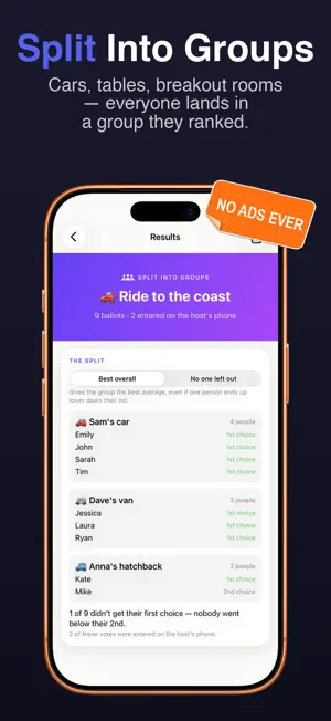 Ranked Choice: Group Vote screenshot 2