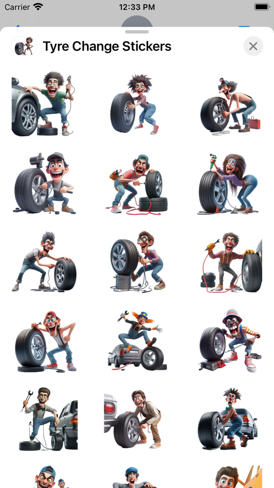 #1. Tyre Change Stickers (iOS) Podle: Paul Scott