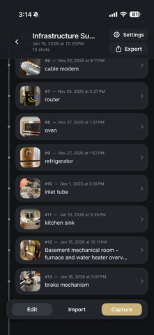 Evidence Photo Log screenshot