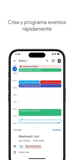 Captura de pantalla de Google Calendar en iPhone 3