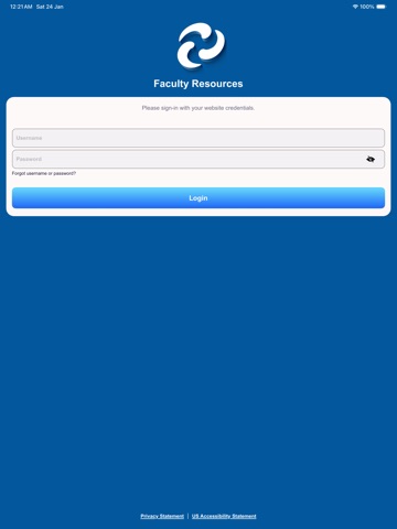 Faculty Resources iPad screenshot
