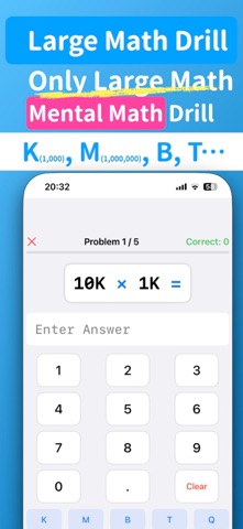 Large Math Drill - Mental Math Screenshot 1 of 3