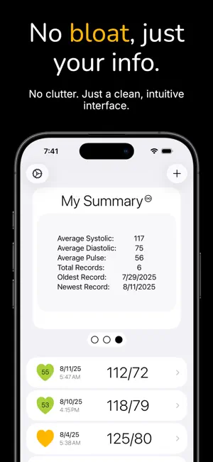 BP Lite: Blood Pressure Log screenshot 3