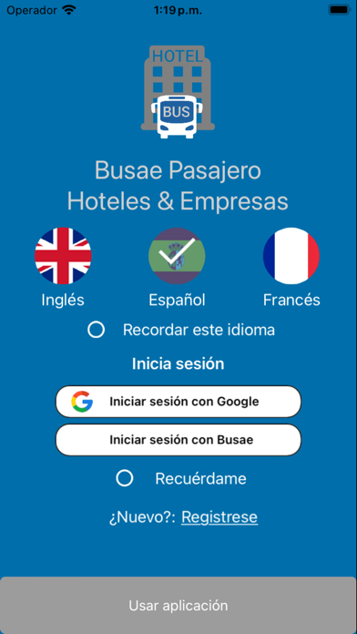 Busae Hoteles y Empresas app screenshot