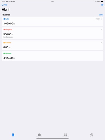 Cabe Budget iPad screenshot