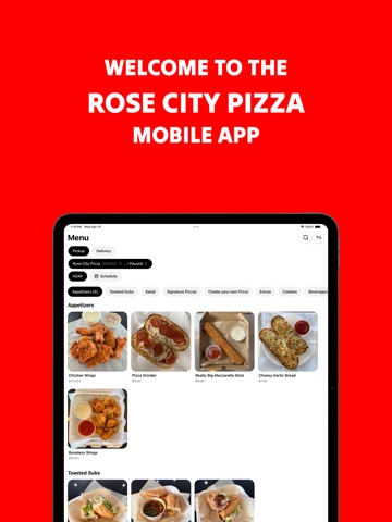 Rose City Pizza - Order Now iPad screenshot