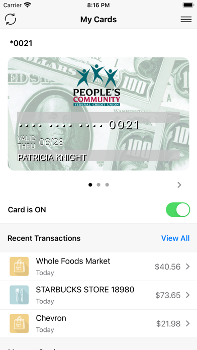 Peoples CardLock Screenshot