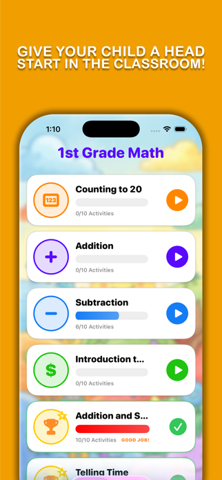 1st Grade Math Practice Screenshot 1 of 7