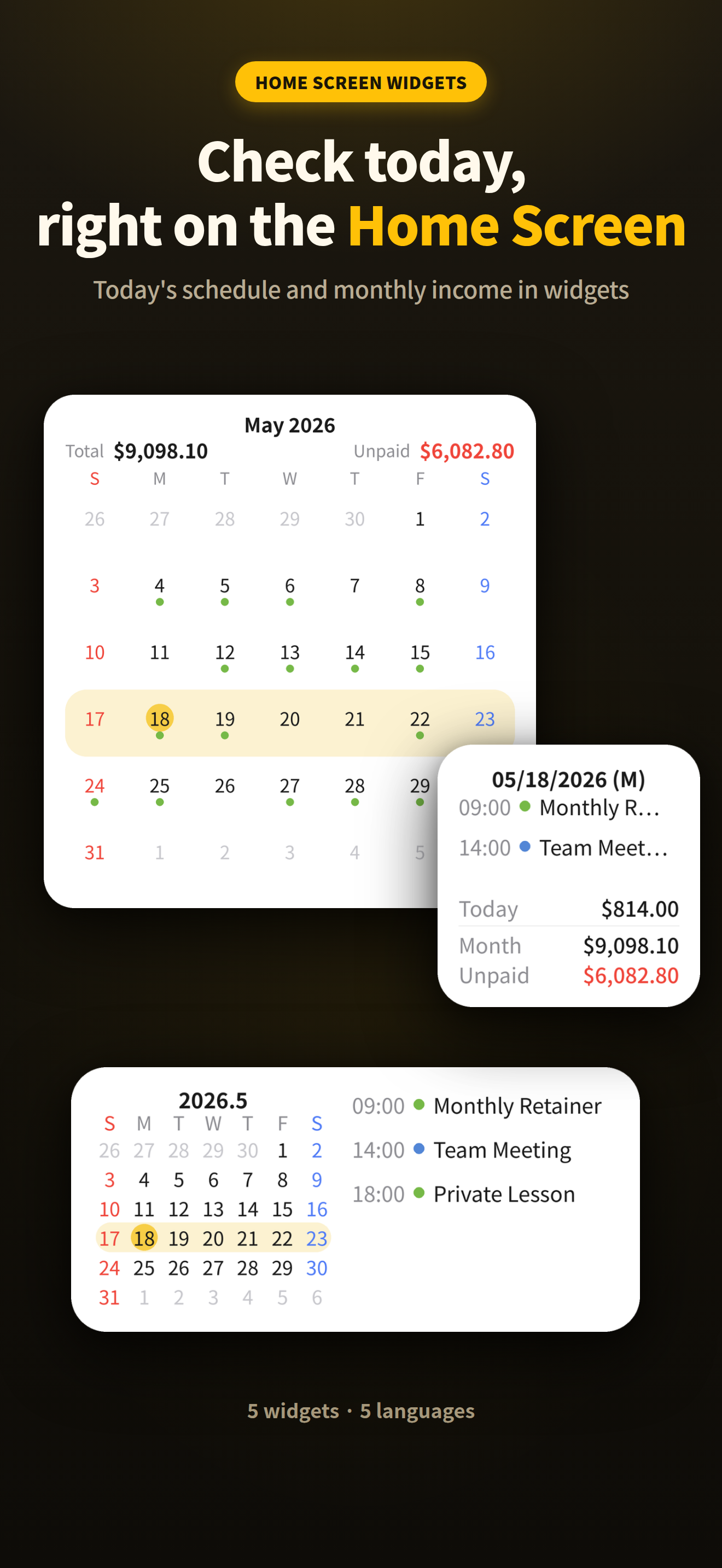Earnlog: Freelance Calendar screenshot 3