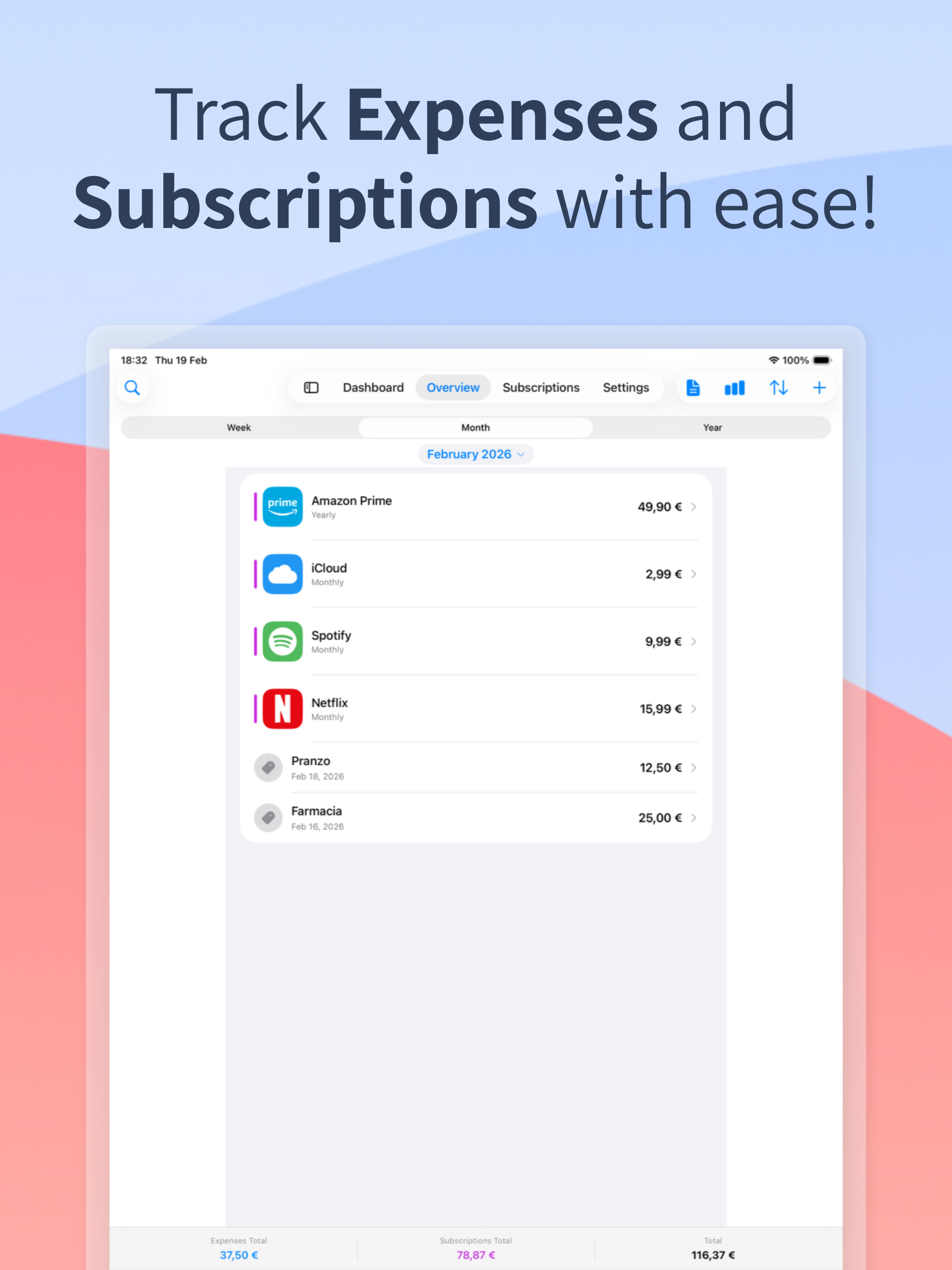 Kolt – Expense & Subscriptions