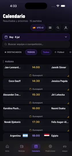 Screenshot von Taka Sports auf dem iPhone 2