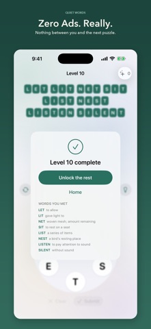 Quiet Words: Offline Puzzle iPhone screenshot