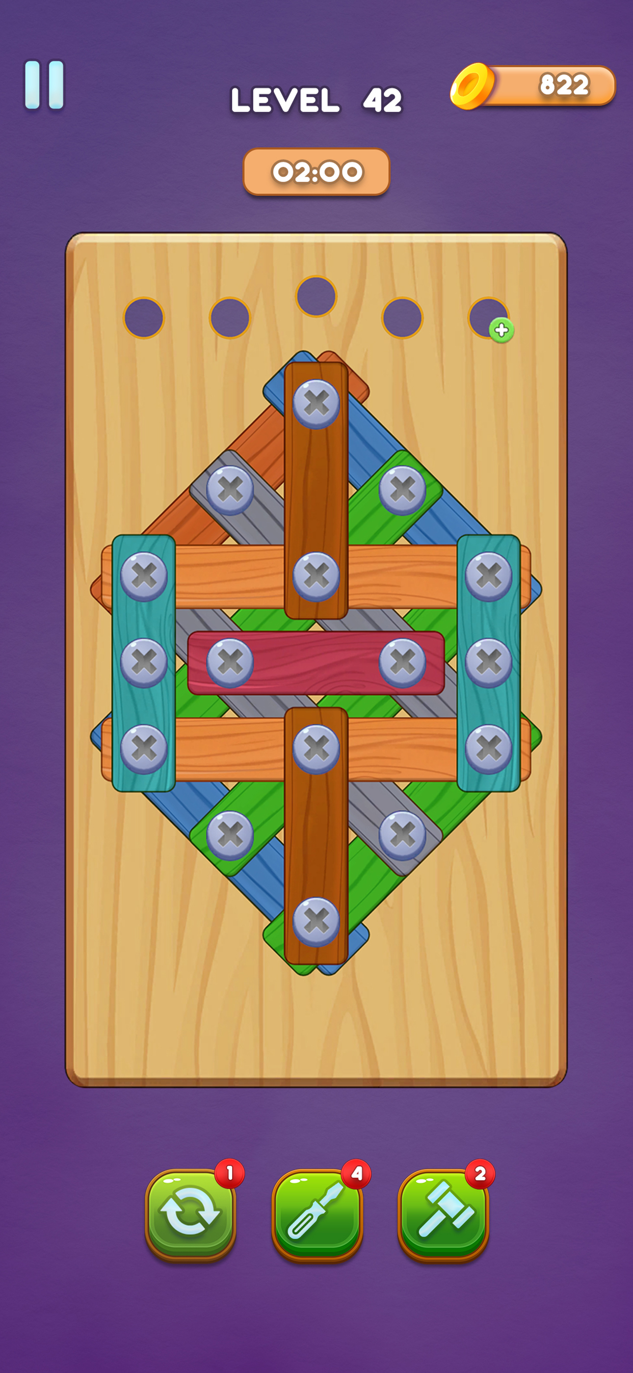 Unscrew Wood Puzzle: Screw Jam