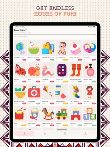 Cross Stitch Coloring Book iPad screenshot