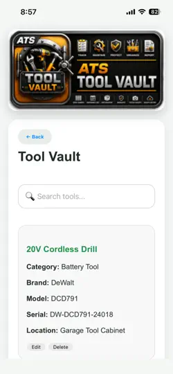 Скриншот ATS Tool Vault на iPhone 4