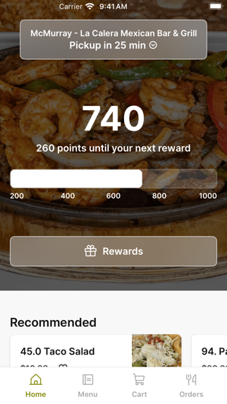 La Calera Mexican Bar & Grill iPhone screenshot 1 - Food & Drink app