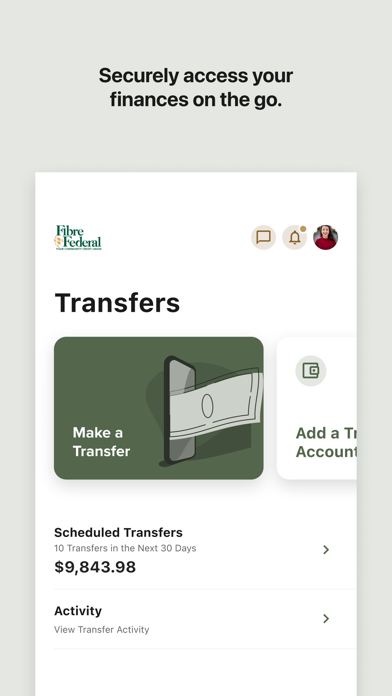 Fibre Federal/TLC Credit Union iPhone screenshot
