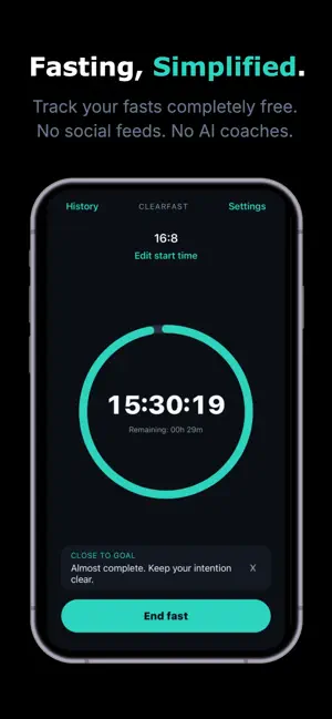 ClearFast - Fasting Timer screenshot 1