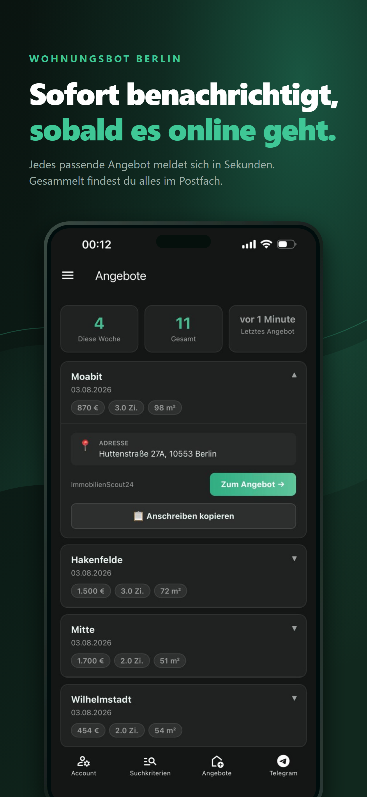 Wohnungsbot Berlin screenshot 3