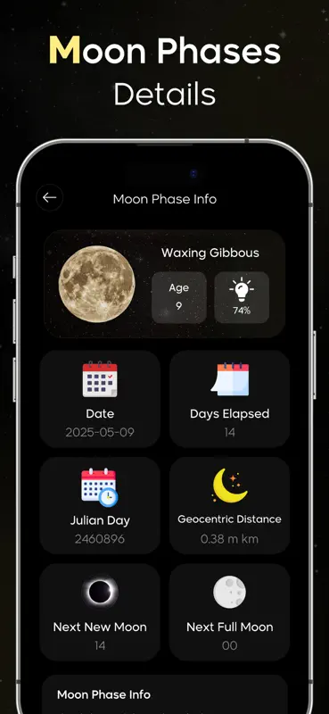 Moon Phase Finder : Lunar Info screenshot 9 of 10