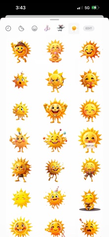 Ultra Bright Sun Stickers iPhone screenshot