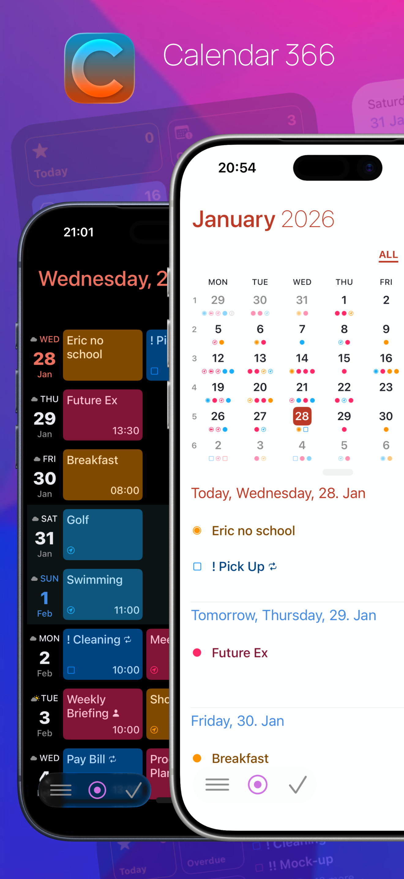 Calendar 366 · Events & Tasks