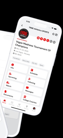 Tribe Athletics Sports Events iPhone screenshot