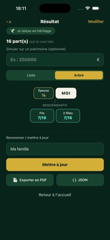 Calcul Héritage Islam screenshot