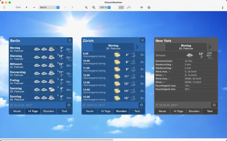 Screenshot von ClassicWeather auf dem iPhone 4