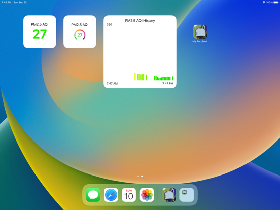 My PurpleAir iPad screenshot 2 - Weather app
