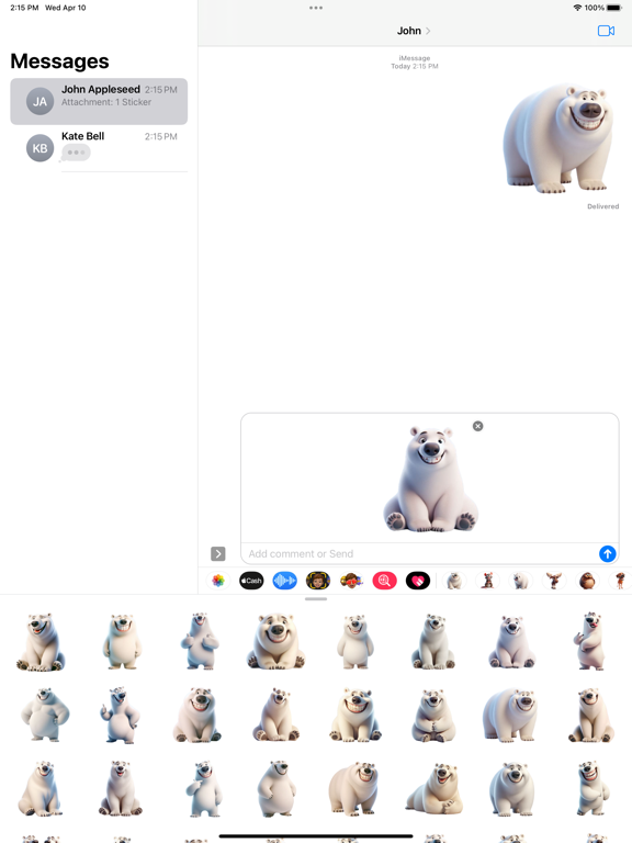 Screenshot #5 pour Happy Polar Bear Stickers